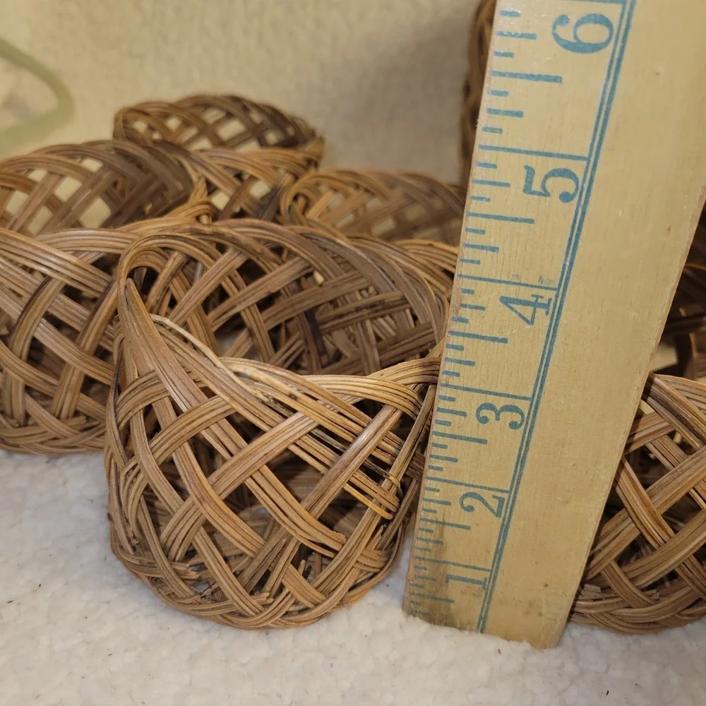 Vintage Wicker Basket Set Handwoven Rattan Trays Bowls Rustic Boho‎ Decor